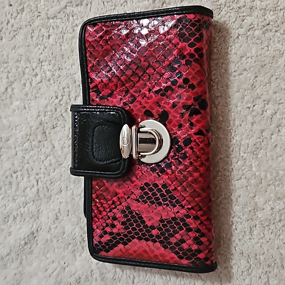 Red Snake Print Women's Wallet